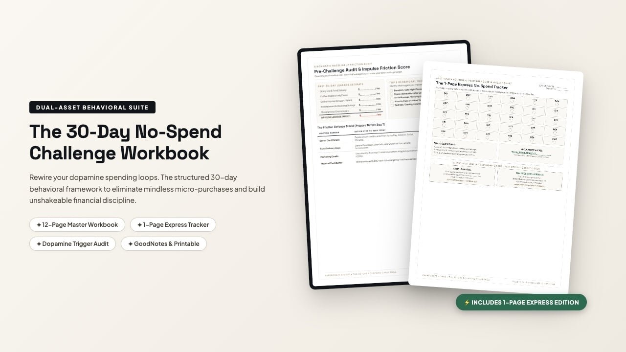 The 30-Day No-Spend Challenge Workbook [Dopamine Spending Detox]