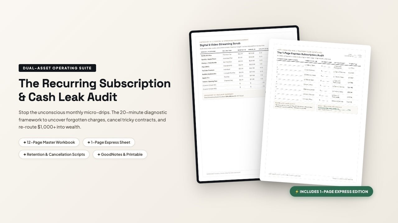 The Recurring Subscription & Cash Leak Audit [FREE Download]
