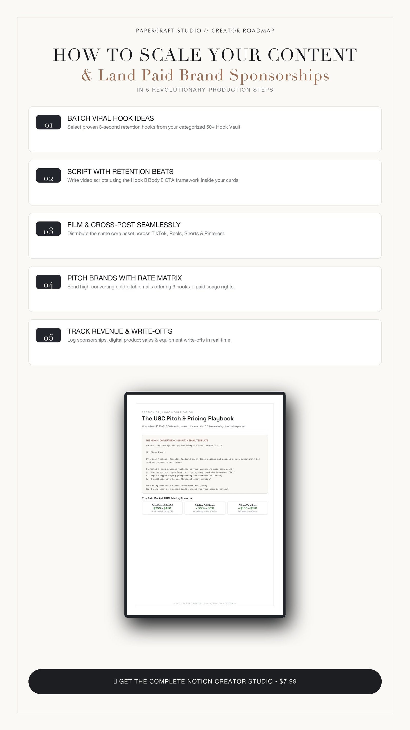 The Content Creator & UGC Notion Multi-Platform Studio [Workspace OS]