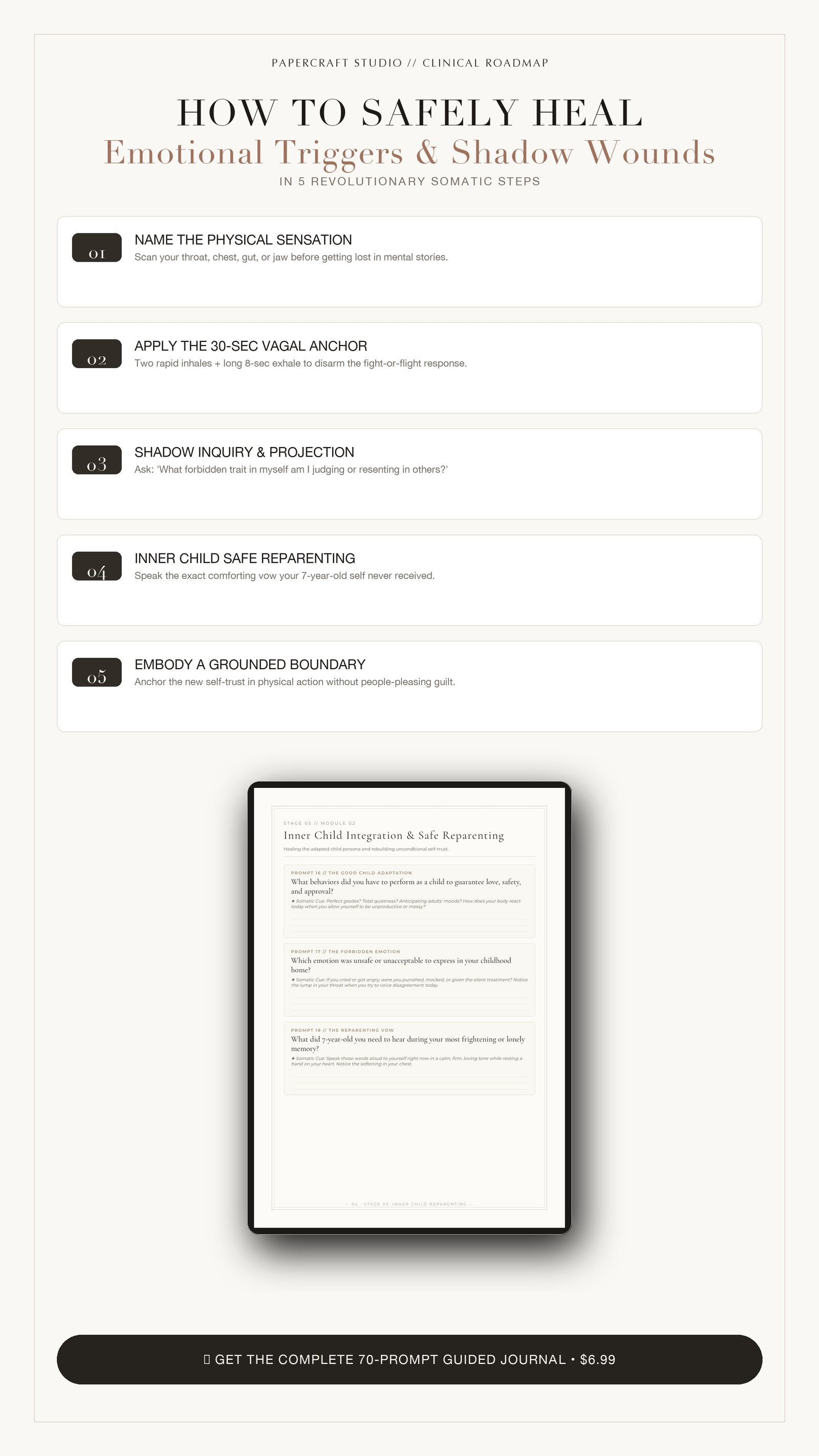 The 70-Prompt Somatic & Shadow Work Guided Journal [Digital & Printable]