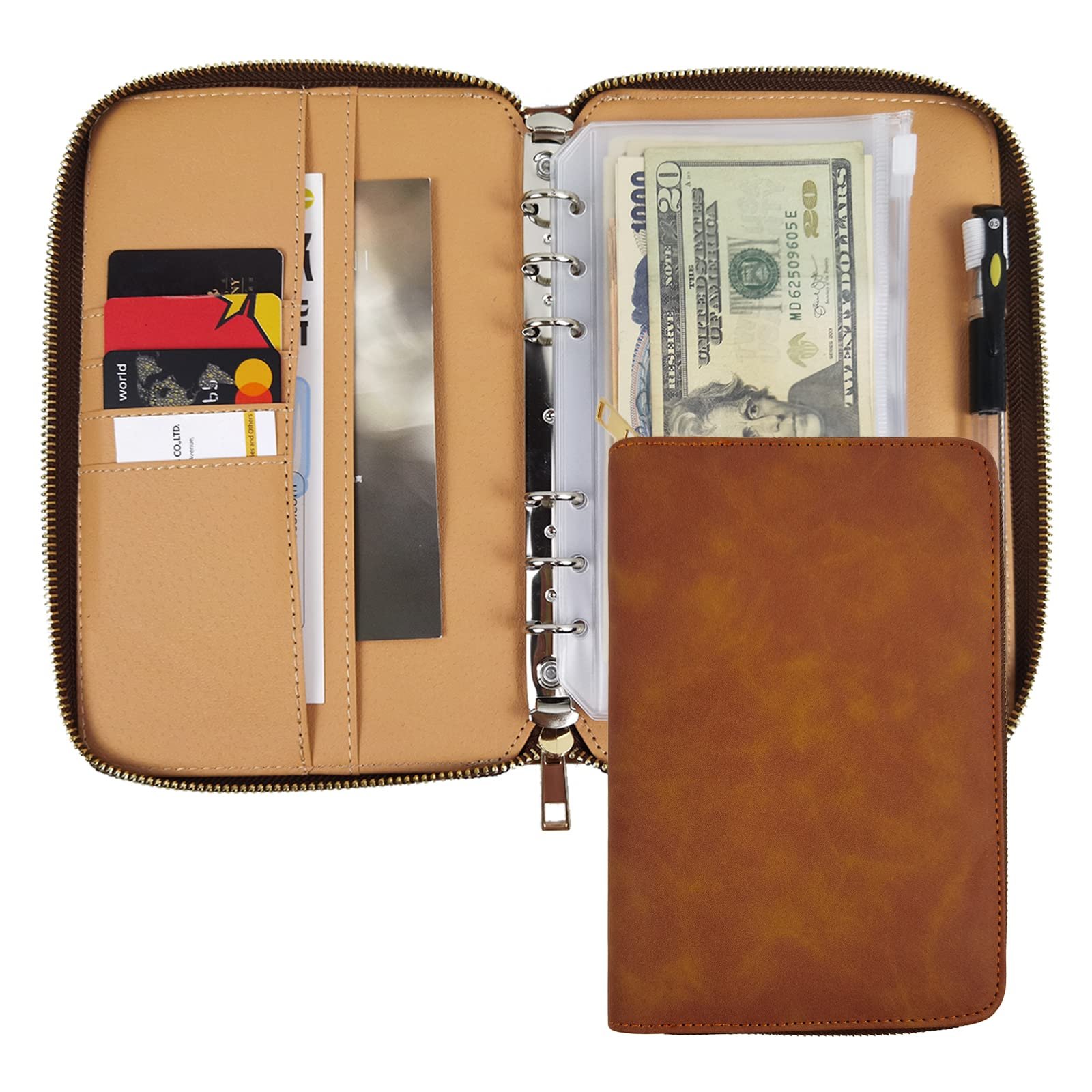 Minimalist A6 Pebbled Leather Budget Binder