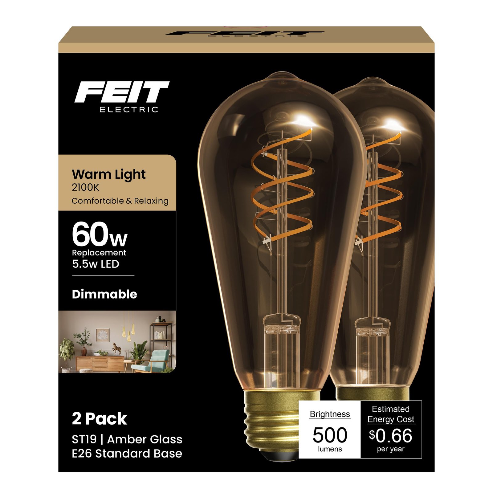 Kasa Smart Amber Vintage Filament LED Bulb (2200K)