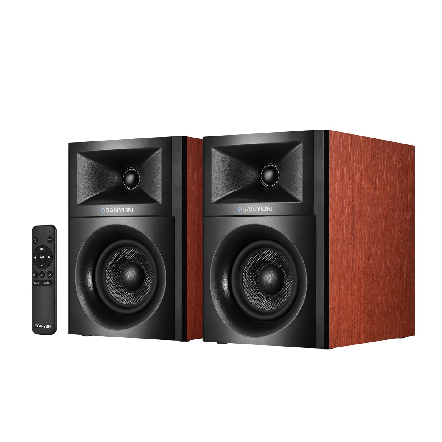 Scandinavian Walnut Desktop Stereo Speakers